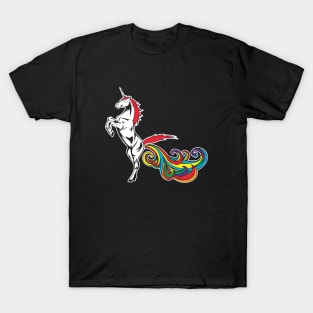 Unicorn Farting Rainbow Funny Hilarious Gay Womens Gay T-Shirt